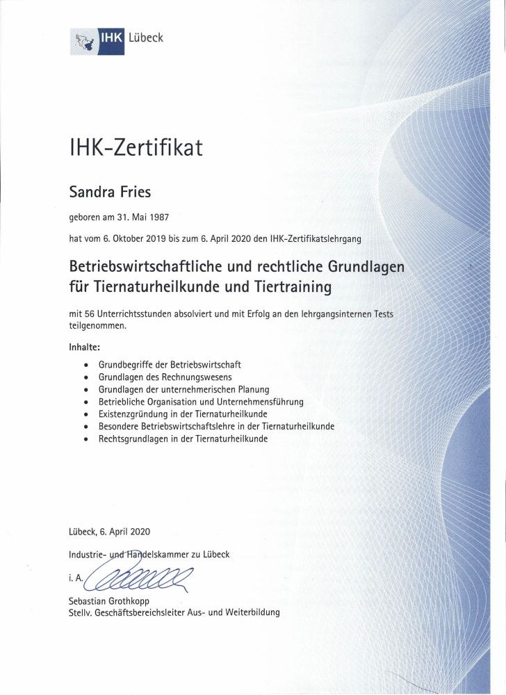 IHK Zertifikat Betriebswirtschaftliche und rechtliche Grundlagen